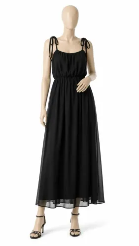 Vestido Chiffon com Alças - Últimas peças - Preto - P e M