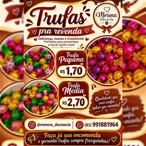 TRUFAS DELICIOSAS PARA REVENDA EM JOÃO PESSOA