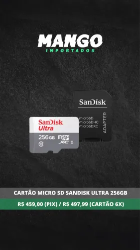 Cartão Micro SD Sandisk Ultra 256 GB