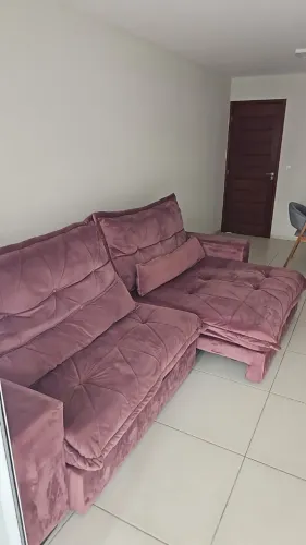 Sofá Premium - Tecido sued - 3.1 Metros de comprimento - Encosto e base retrateis.