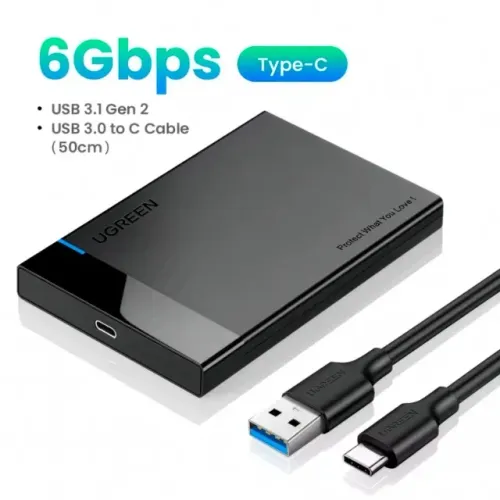 Cases Externo Disco Rígido SATA 2.5 UGREEN USB 3.2  novo e lacrada
