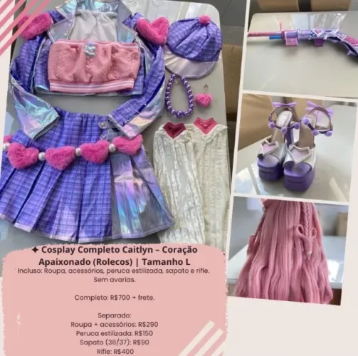 Cosplay Completo Caitlyn Coração Apaixonado
