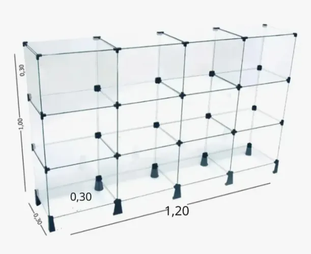 Balcão de Vidro Modulado c 12 espaço