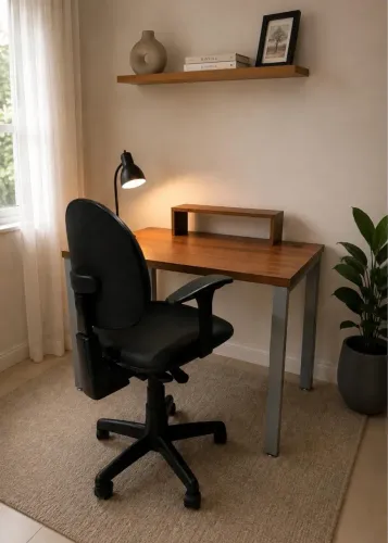 Mesa de escritório escrivaninha com cadeira. 