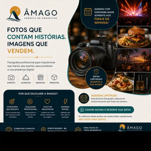 Fotógrafo em Porto Seguro | Eventos, Restaurantes e Produtos