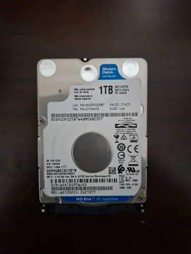 HD Notebook 1TB Western Digital Blue 2.5 SATA III Saude 100%
