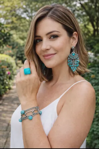 Conjunto turquesa bijuteria 