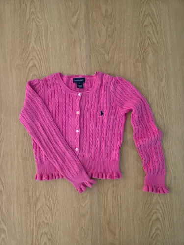 Suéter Cardigan Tricot Ralph Lauren Rosa 6a