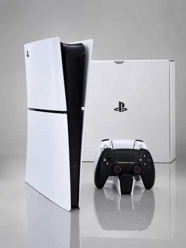 PS5 Slim Digital - 1TB + Base Carregadora original + 2 controles