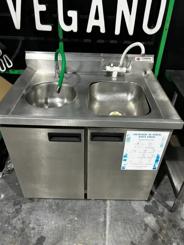 Armário inox com Cuba dupla