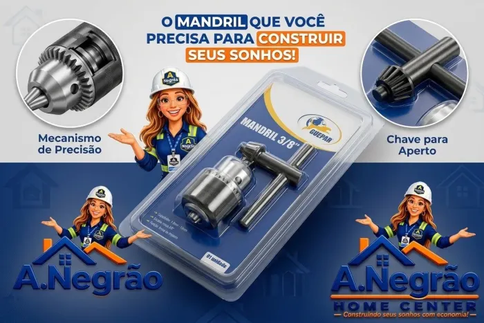 Mandril p/ parafusadeira 3/8