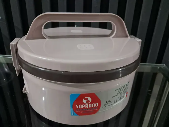 marmita térmica soprano 1,5l nova, sem divisória, mostruário a 