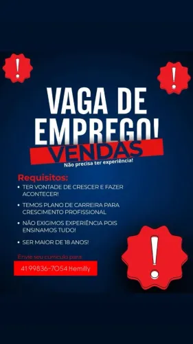 VAGA DE EMPREGO!!!!!