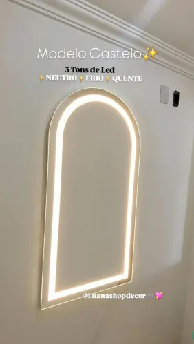 Espelho Jateado Luxo - 3 TONS de Led Instalação Grátis 