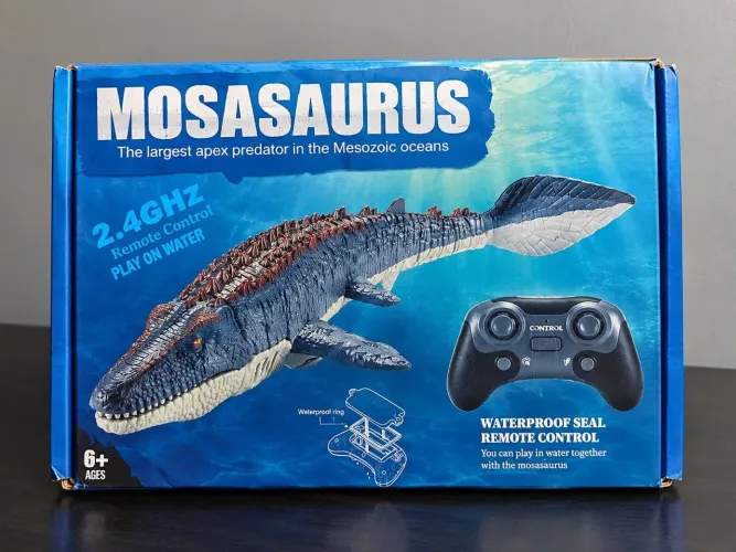 Mosassauro de Controle Remoto Aquático 2.4GHz Brinquedo Infantil