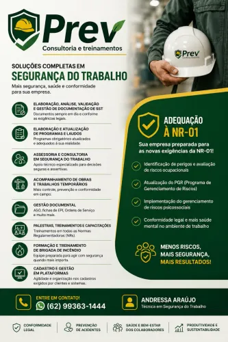 Técnico em segurança do trabalho/ Consultoria e Assessoria em Segurança do trabalho 
