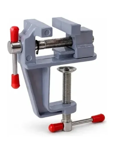 Morsa de Mesa Mini com Grampo - Abertura 24mm