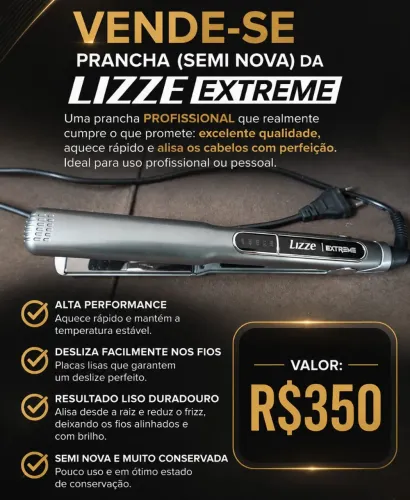 Prancha de cabelo LIZZE Extreme 