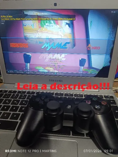 Chromebook Retrô Arcade com Batocera + 1125 Jogos + 1 Controle PS3 Original