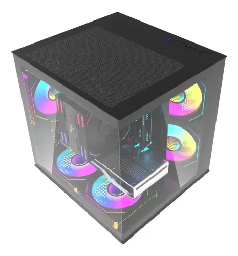 Gabinete Gamer Aigo Luna A275 Preto com Vidro e 3 Fans
