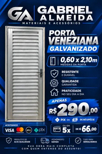 Porta veneziana galvanizada