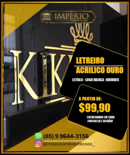 LETREIROS ACRILICO EM PROMOÇÃO