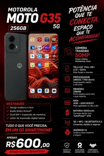 Moto G35 5G | 256GB | 50MP | 6,7" | NFC