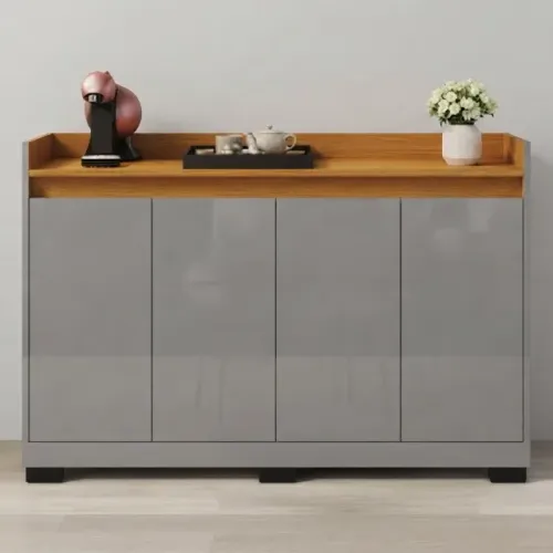 Novo! Buffet Real com 4 portas Cinza/Mel