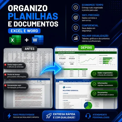 Organização de Planilhas e Documentos Profissionais