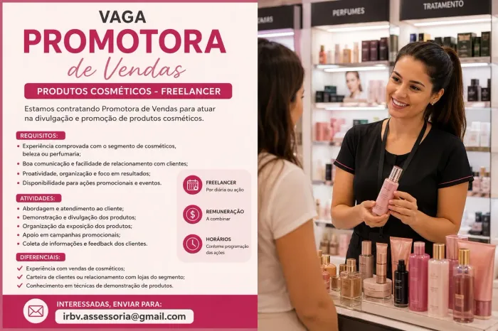 Promotoras de vendas - Cosmeticos - Freelancer
