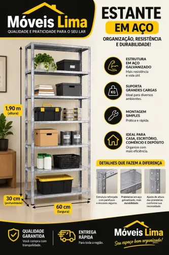 Estante de aço galvanizado