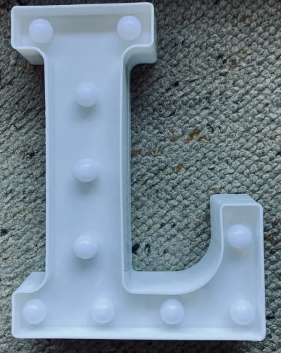 Luminária de Led decorativa letra L Abajur de quarto 