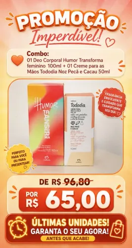 Promoção Combo Deo Corporal+ Creme para as Mãos Natura