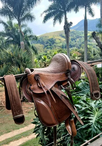 Vendo linda sela infantil em couro legítimo