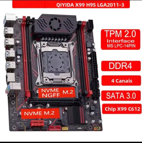Peça pc gamer Vendo kit xeon placa mãe qiyaida x99 hd e processador 2696 v3 bom pra jogos 