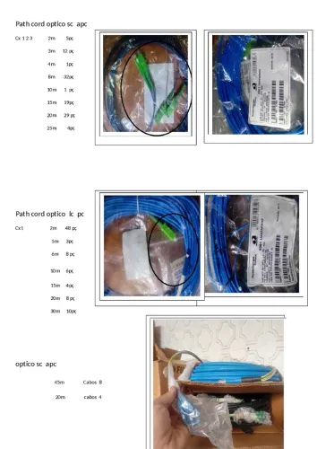 Cabos óticos lote
