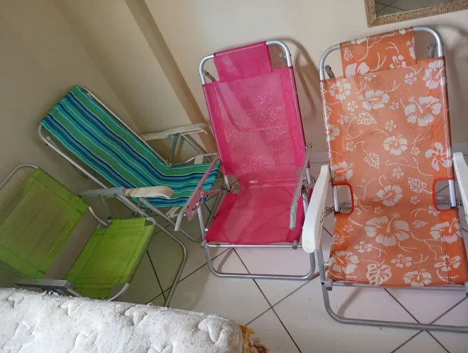 Kit 4 cadeiras de praia de alumínio 