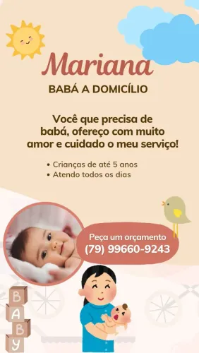 Serviços de babá.