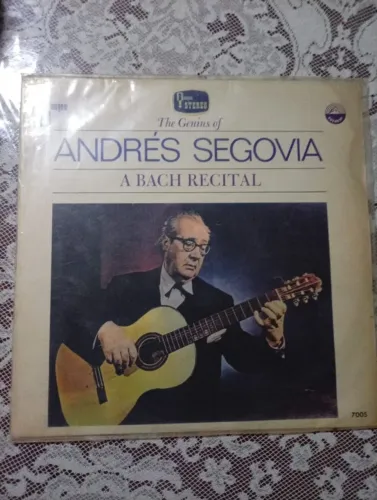 Discos: Andrés Segóvia, Raríssimo Disco de violão A Bach Recital <br>R$550,?