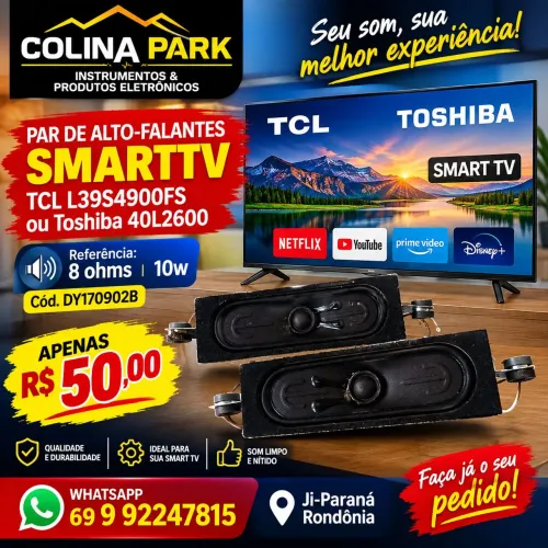 Par de Alto-Falantes Smarttv TCL L39S4900FS e Toshiba 40L2600