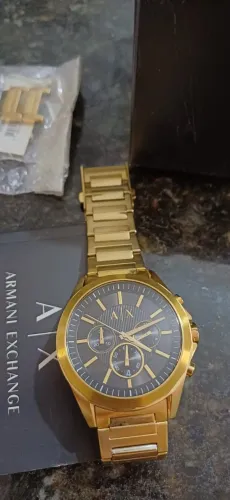 Relógio Armani Exchange Ax2611 Masculino Dourado Impecável