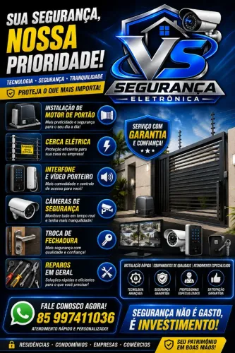 Instalação de motor de portão, câmaras, Interfone, Cerca elétrica, Fechadura e reparos em