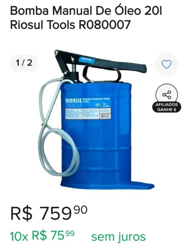 Bomba óleo manual 20 litros