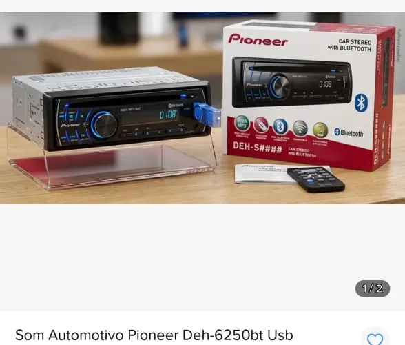 Som automotivo Pioneer Deh-6250bt USB Bluetooth funcionando perfeitamente