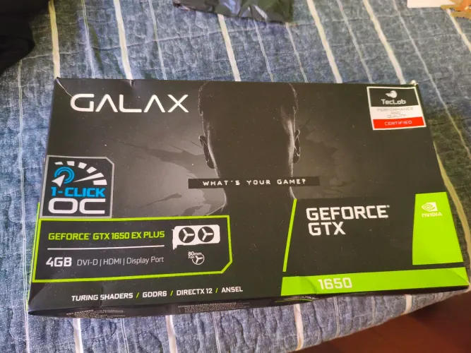 GTX 1650 GALAX EX PLUS 4GB GDDR6 - Excelente Estado