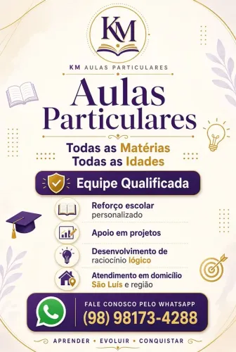 Aulas Particulares TODAS as Matérias | Todas as Idades | São Luís