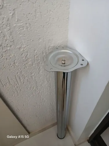 Pé inox para mesa 76cm regulável