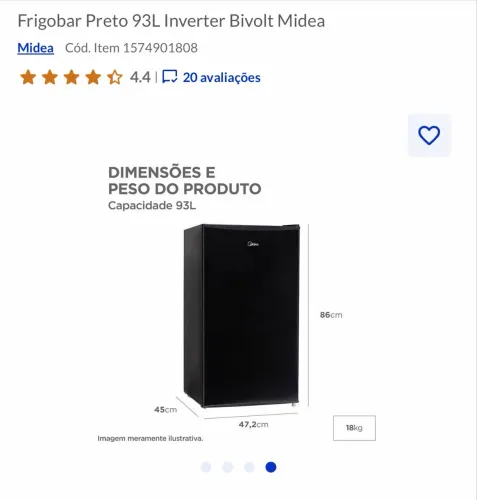 Frigobar Preto 93L Inverter