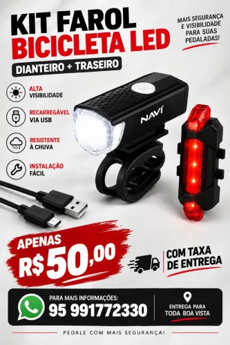 Kit Farol LED para Bicicleta ? R$ 50