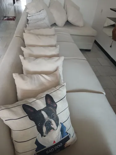 Sofá marfim 5 lugares 